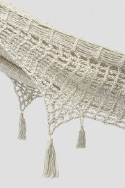 Outdoor undercover cotton Mayan Legacy hammock with hand crocheted tassels Queen Size Marble Colour V97-TDQ CREAM