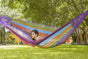 Mayan Legacy Queen Size Outdoor Cotton Mexican Hammock in Colorina Colour V97-TQCOLORINA