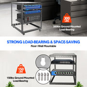 Alston 12U Open Frame Server Rack Hifi Device Rack with Vented Shelves Heavy Duty 4-Post AV/IT Network Rack V985-12UOPENCABINET