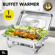 Alston 9Lx1 Food Buffet Warmer Pan Bain Marie Bow Chafing Dish Insulated Stainless Steel Stackable Tray V985-1TBUFFETWARMER