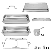 Alston 9Lx1 Food Buffet Warmer Pan Bain Marie Bow Chafing Dish Insulated Stainless Steel Stackable Tray V985-1TBUFFETWARMER