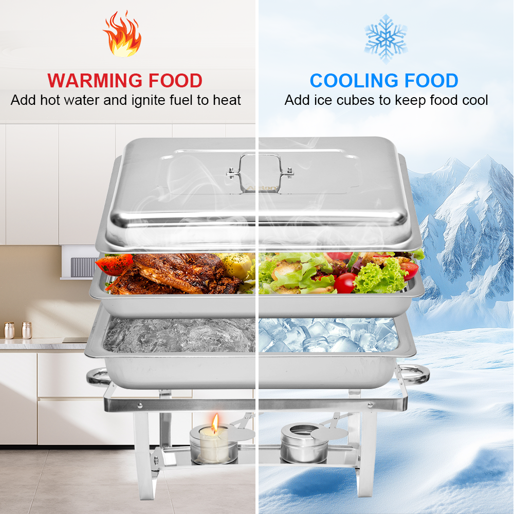 Alston 9Lx1 Food Buffet Warmer Pan Bain Marie Bow Chafing Dish Insulated Stainless Steel Stackable Tray V985-1TBUFFETWARMER