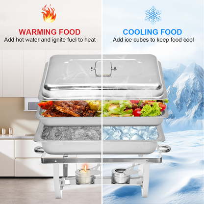 Alston 9Lx1 Food Buffet Warmer Pan Bain Marie Bow Chafing Dish Insulated Stainless Steel Stackable Tray V985-1TBUFFETWARMER