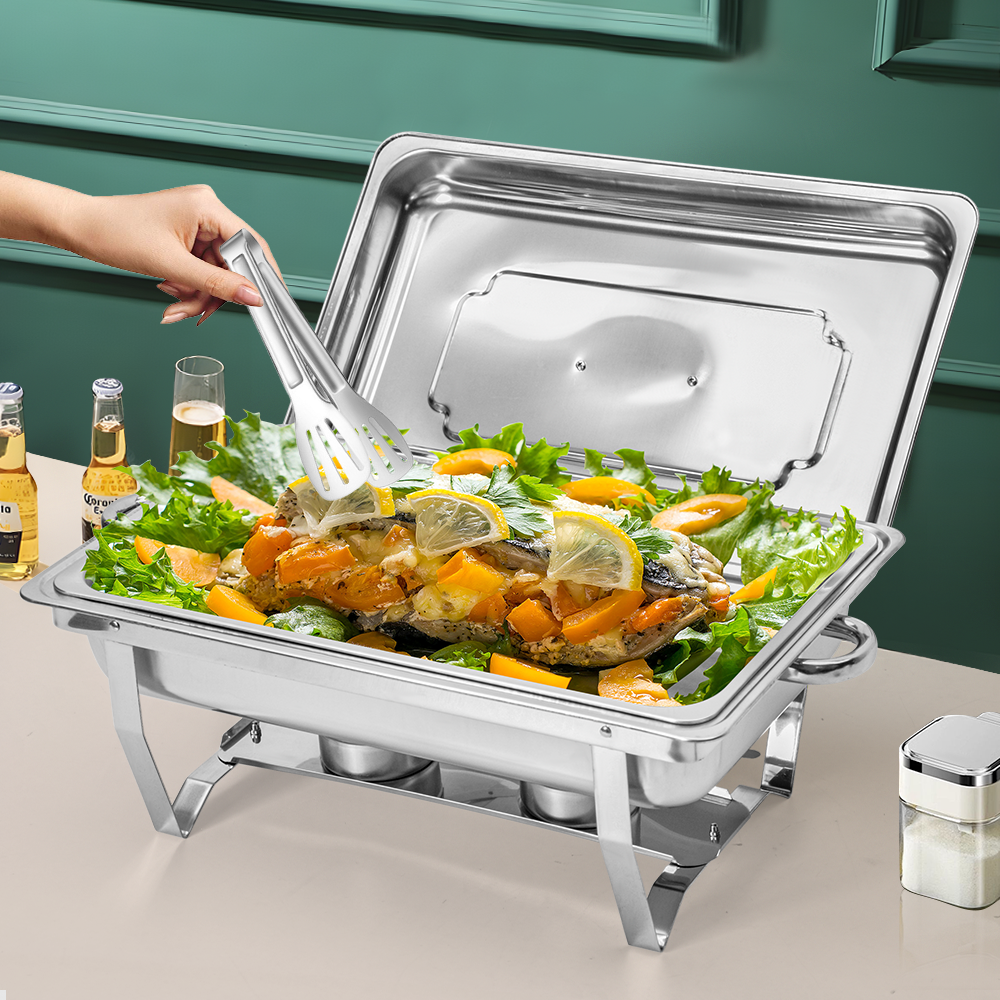 Alston 9Lx1 Food Buffet Warmer Pan Bain Marie Bow Chafing Dish Insulated Stainless Steel Stackable Tray V985-1TBUFFETWARMER