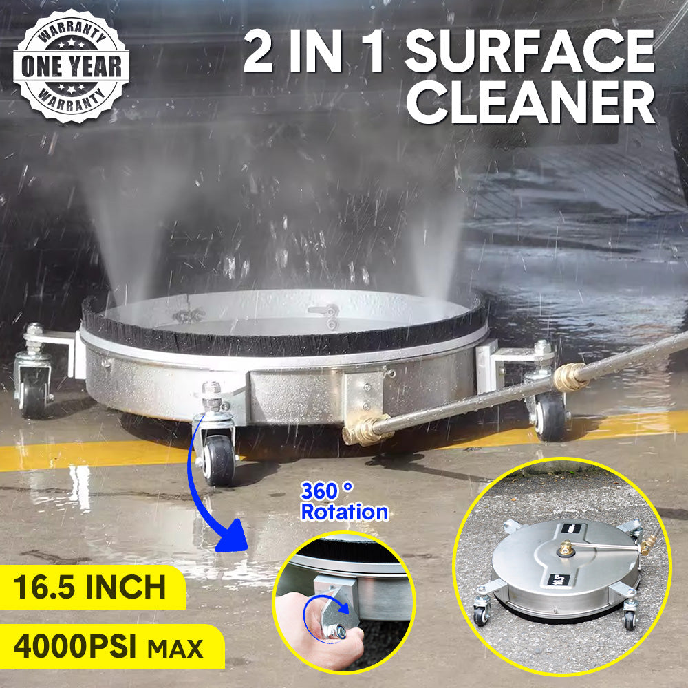 2In1 Surface Cleaner 16.5Inch Undercarriage Washer Pressure Washer Max 4000PSI 1/4 Quick Connector with V985-2IN1SURFACECLEANER
