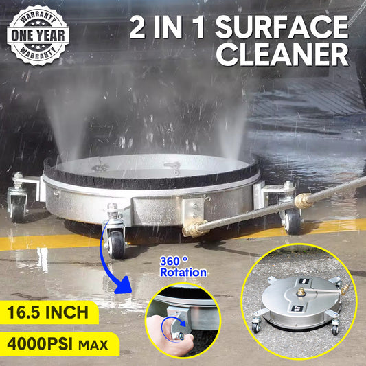 2In1 Surface Cleaner 16.5Inch Undercarriage Washer Pressure Washer Max 4000PSI 1/4 Quick Connector with V985-2IN1SURFACECLEANER