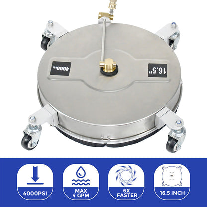 2In1 Surface Cleaner 16.5Inch Undercarriage Washer Pressure Washer Max 4000PSI 1/4 Quick Connector with V985-2IN1SURFACECLEANER