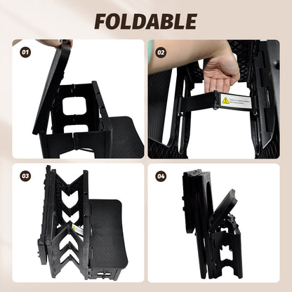 Multipurpose Portable Folding 2 Step Stool Non-Slip PP Collapsible Step Ladder Stool For Office Garage V985-2STEPSTOOL