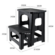 Multipurpose Portable Folding 2 Step Stool Non-Slip PP Collapsible Step Ladder Stool For Office Garage V985-2STEPSTOOL