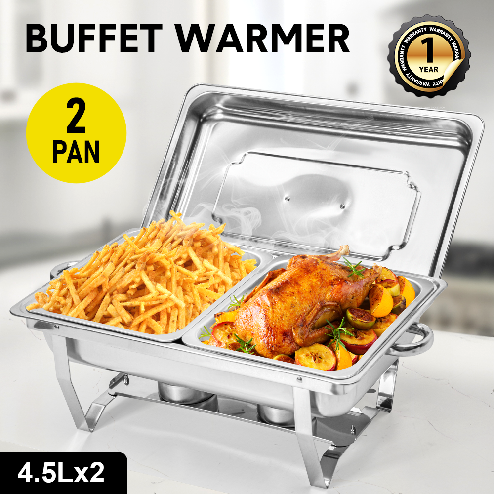 Alston 9L 4.5x2 Bain Marie Bow Food Buffet Warmer Pan Chafing Dish Stainless Steel Catering Warmer Set with V985-2TBUFFETWARMER
