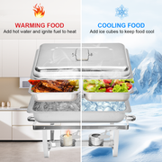 Alston 9L 4.5x2 Bain Marie Bow Food Buffet Warmer Pan Chafing Dish Stainless Steel Catering Warmer Set with V985-2TBUFFETWARMER