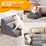 3 Tiers Dog Ramp Non-Slip Pet Steps Cat Stairs Foam Soft Pet Slope Max 40LBS Load for High Beds Sofa Couches V985-3TIERSDOGRAMP