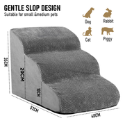 3 Tiers Dog Ramp Non-Slip Pet Steps Cat Stairs Foam Soft Pet Slope Max 40LBS Load for High Beds Sofa Couches V985-3TIERSDOGRAMP