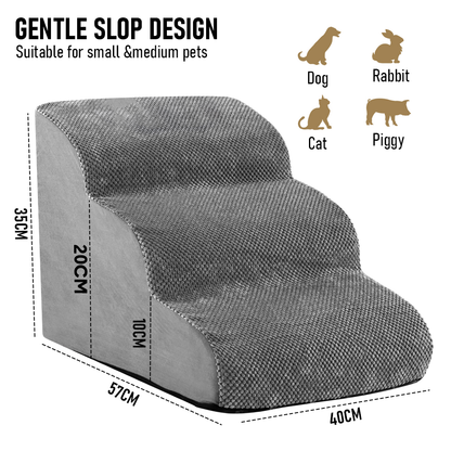 3 Tiers Dog Ramp Non-Slip Pet Steps Cat Stairs Foam Soft Pet Slope Max 40LBS Load for High Beds Sofa Couches V985-3TIERSDOGRAMP
