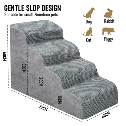 Non-Slip 4 Tiers Dog Ramp/Step/Stair Foam Dog Steps for High Beds or Couches V985-4TIERSDOGRAMP