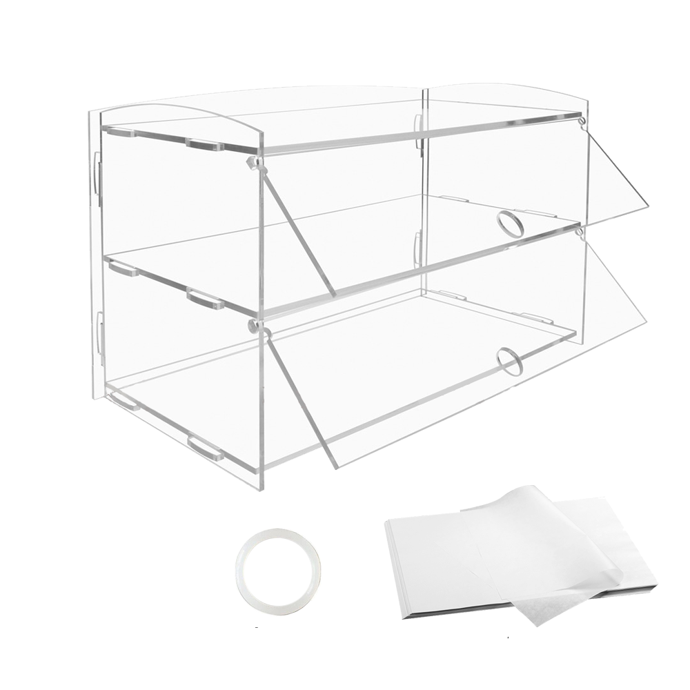 Alston 2-Tier Bakery Display Case Cabinet Pastry Acrylic Cupcake Donuts Cake Pastry Clear Display Cabinet V985-BAKERYDISPLAYCASE