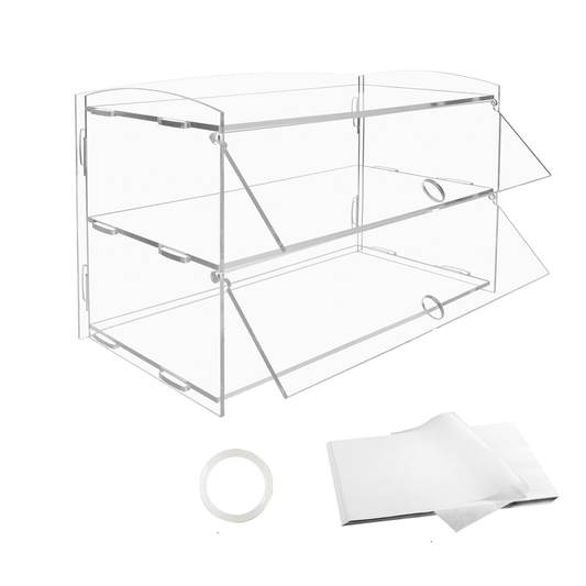Alston 2-Tier Bakery Display Case Cabinet Pastry Acrylic Cupcake Donuts Cake Pastry Clear Display Cabinet V985-BAKERYDISPLAYCASE