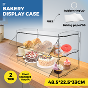 Alston 2-Tier Bakery Display Case Cabinet Pastry Acrylic Cupcake Donuts Cake Pastry Clear Display Cabinet V985-BAKERYDISPLAYCASE