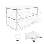 Alston 2-Tier Bakery Display Case Cabinet Pastry Acrylic Cupcake Donuts Cake Pastry Clear Display Cabinet V985-BAKERYDISPLAYCASE