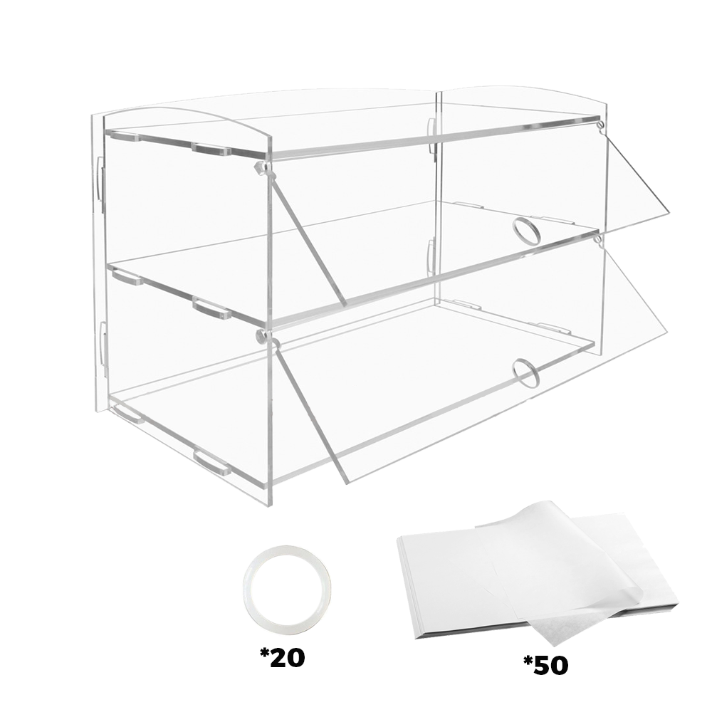 Alston 2-Tier Bakery Display Case Cabinet Pastry Acrylic Cupcake Donuts Cake Pastry Clear Display Cabinet V985-BAKERYDISPLAYCASE