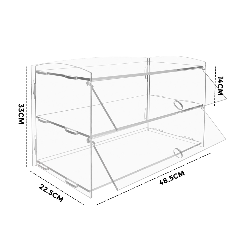Alston 2-Tier Bakery Display Case Cabinet Pastry Acrylic Cupcake Donuts Cake Pastry Clear Display Cabinet V985-BAKERYDISPLAYCASE