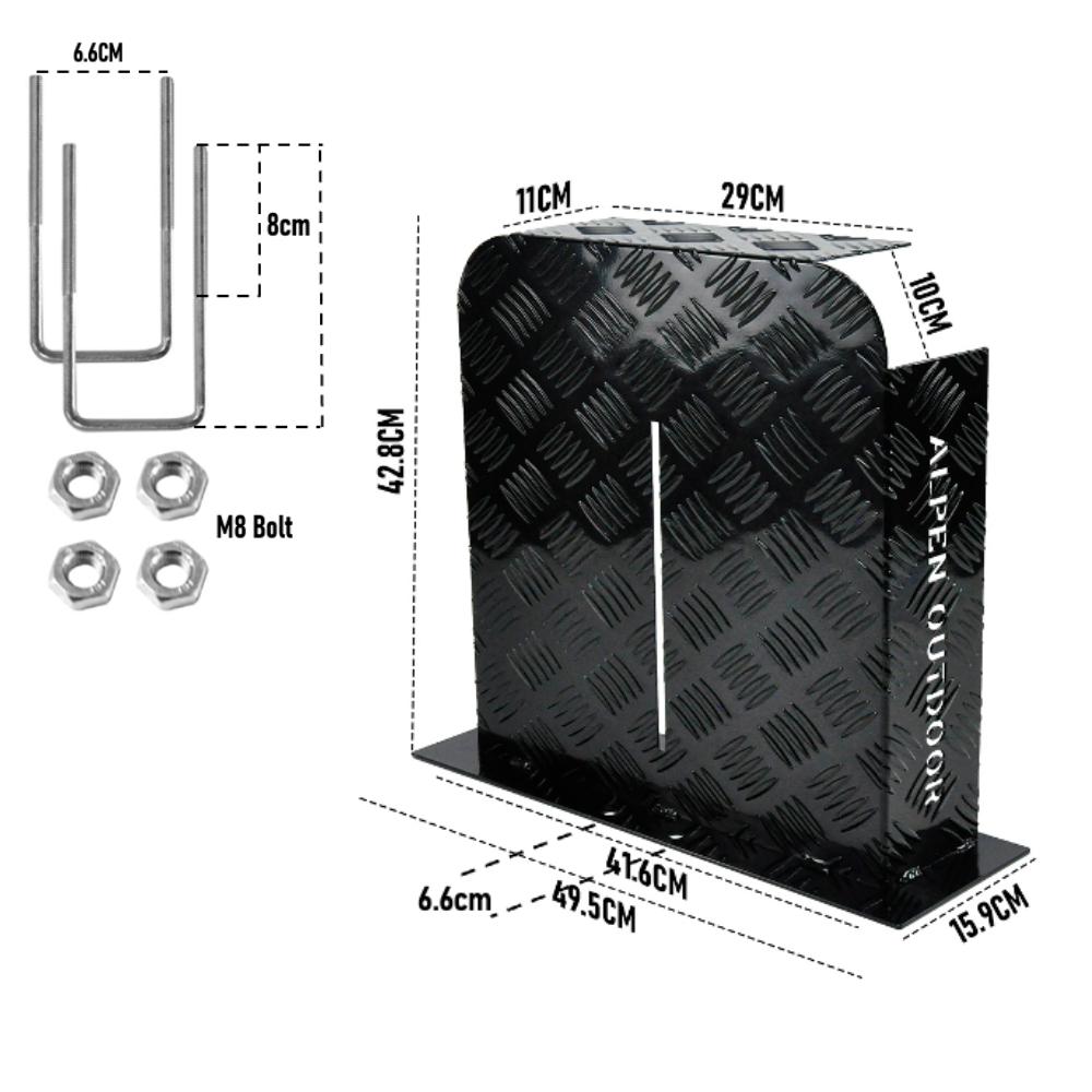 Alpen Outdoor Base Mount 2mm Thickness Aluminium Diesel Heater Fuel Tank Cover Double Side for 10L 15L Fuel V985-BASEMTANKCOVERLRB