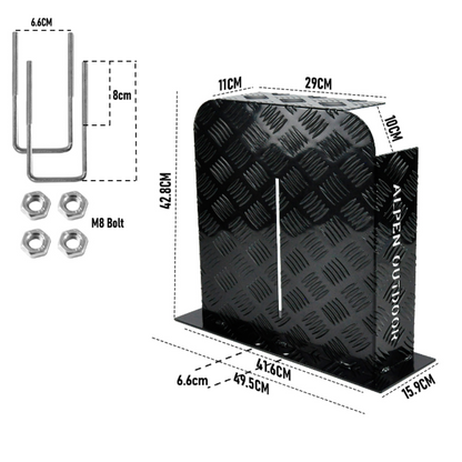 Alpen Outdoor Base Mount 2mm Thickness Aluminium Diesel Heater Fuel Tank Cover Double Side for 10L 15L Fuel V985-BASEMTANKCOVERLRB
