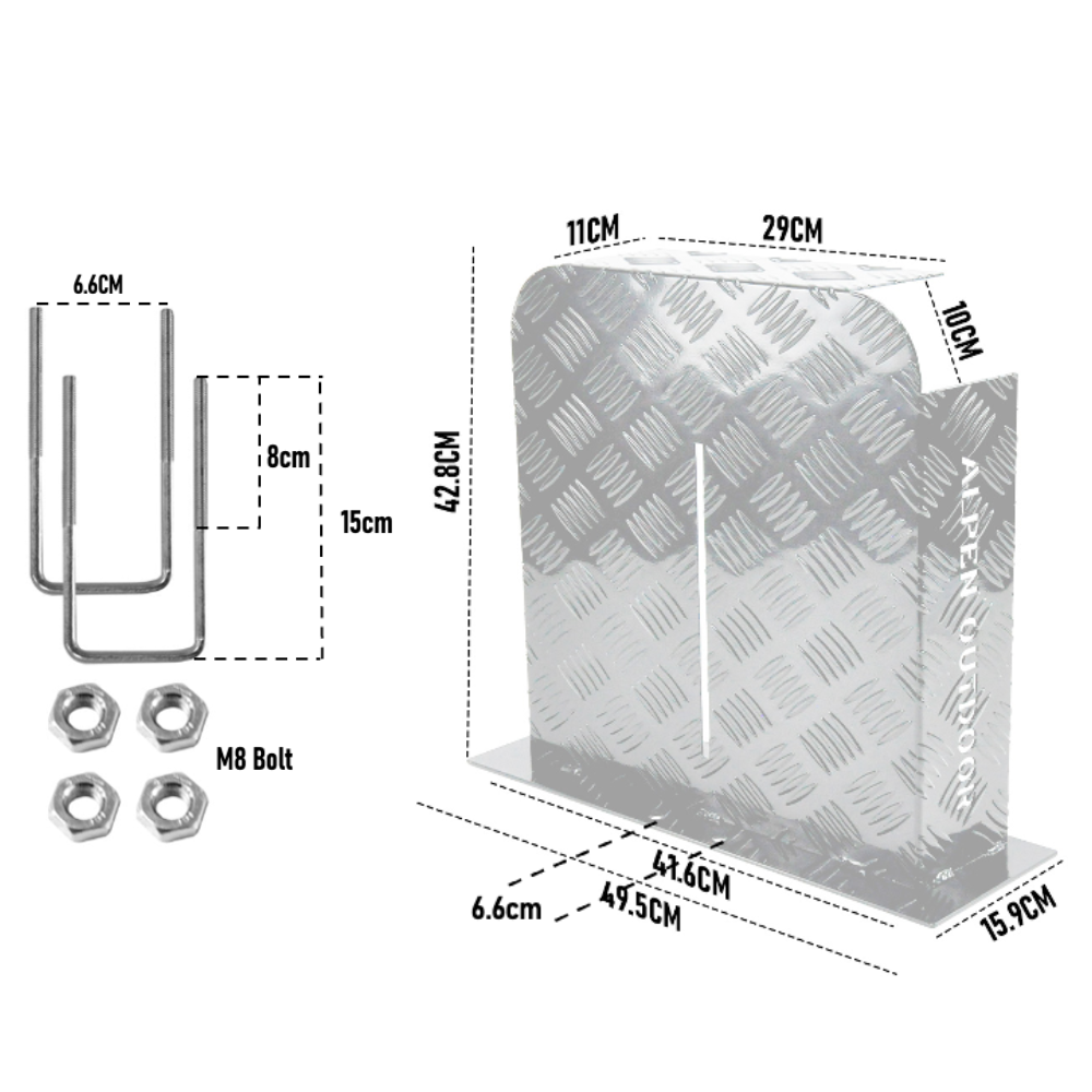 Alpen Outdoor Base Mount 2mm Thickness Aluminium Diesel Heater Fuel Tank Cover Left/Right for 10L 15L Fuel V985-BASEMTANKCOVERLRS