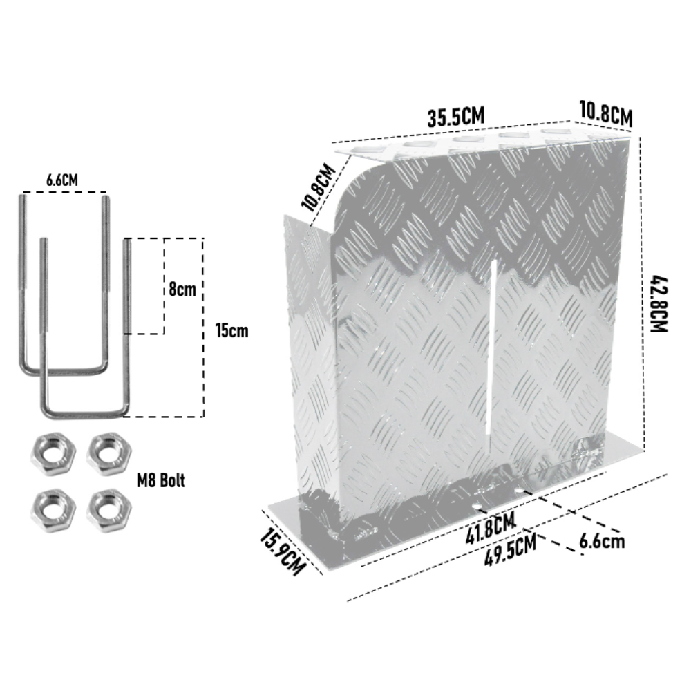 Alpen Outdoor Base Mount 2mm Thickness Aluminium Diesel Heater Fuel Tank Cover Left for 10L 15L Fuel Tank V985-BASEMTANKCOVERLS