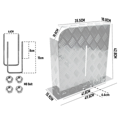 Alpen Outdoor Base Mount 2mm Thickness Aluminium Diesel Heater Fuel Tank Cover Left for 10L 15L Fuel Tank V985-BASEMTANKCOVERLS