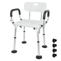 Shower Seat Bath Chair Adjustable Height Non-Slip Shower Bathtub Seat with Padded Arms Removable Back for V985-BATHSEAT