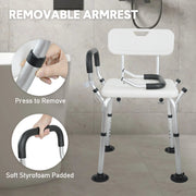 Shower Seat Bath Chair Adjustable Height Non-Slip Shower Bathtub Seat with Padded Arms Removable Back for V985-BATHSEAT