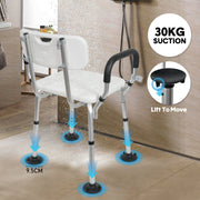 Shower Seat Bath Chair Adjustable Height Non-Slip Shower Bathtub Seat with Padded Arms Removable Back for V985-BATHSEAT