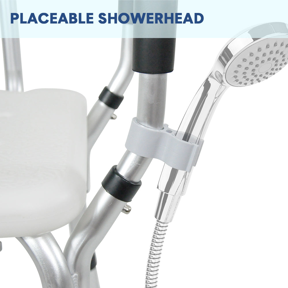 Shower Seat Bath Chair Adjustable Height Non-Slip Shower Bathtub Seat with Padded Arms Removable Back for V985-BATHSEAT