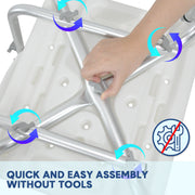Shower Seat Bath Chair Adjustable Height Non-Slip Shower Bathtub Seat with Padded Arms Removable Back for V985-BATHSEAT
