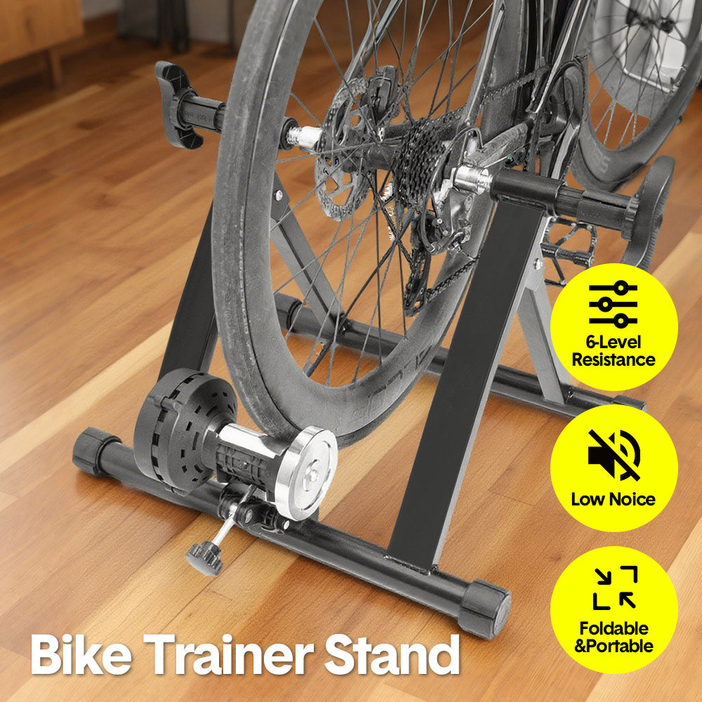 Portable Indoor Exercise Bike Trainer Stand Stationary Bicycle Training Stand Magnetic 6 Level Resistance For V985-BIKETRAINERSTAND