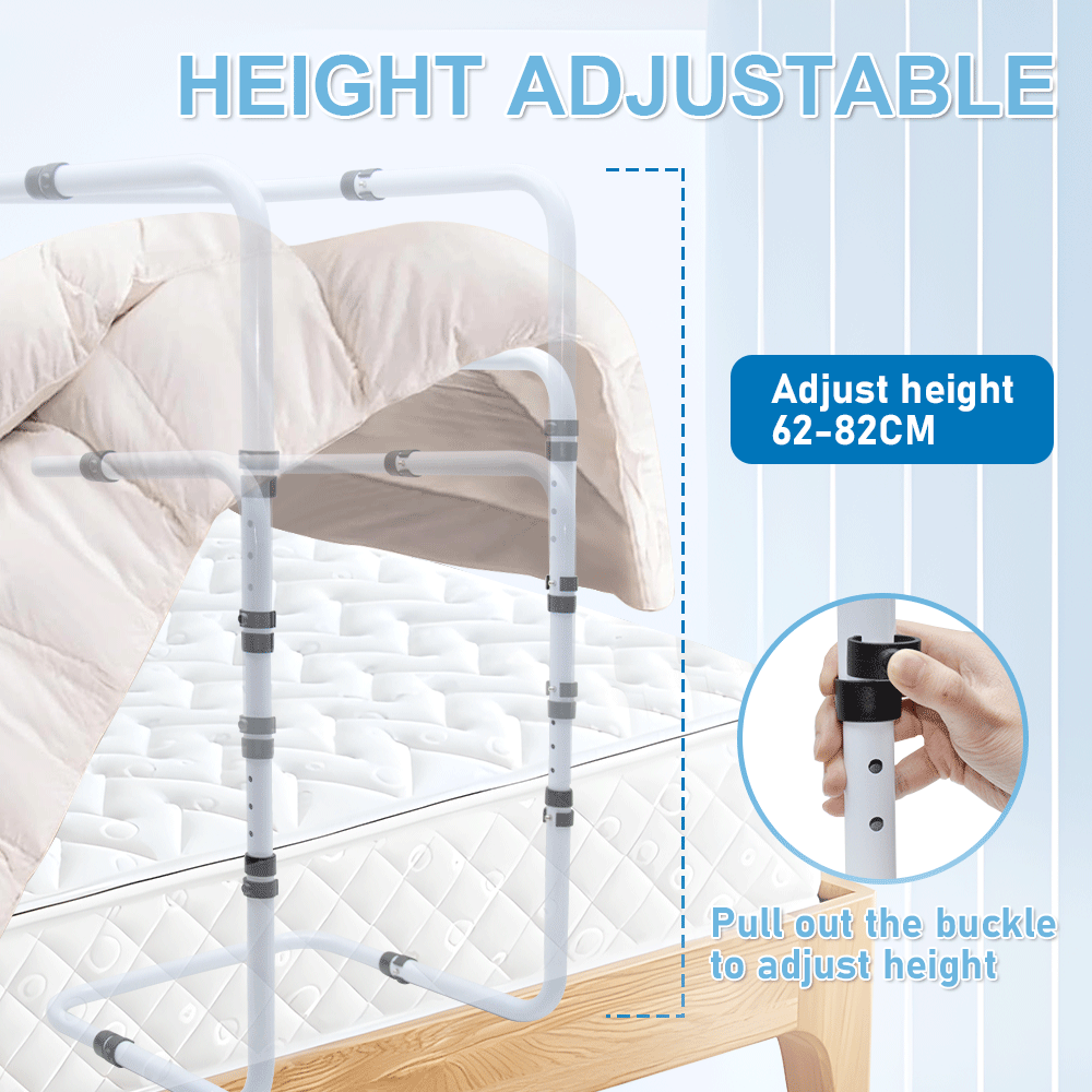 Blanket Lifter Bar 62-82cm Height Adjustable Feet Tent Steel Bed Cradle Max Load 136kg with 4 Clips for Feet V985-BLANKETLIFTERBAR