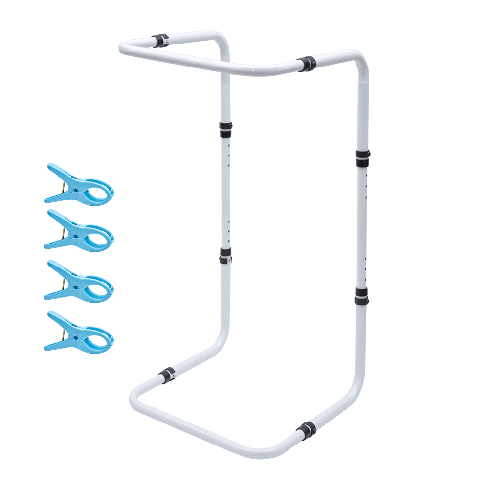 Blanket Lifter Bar 62-82cm Height Adjustable Feet Tent Steel Bed Cradle Max Load 136kg with 4 Clips for Feet V985-BLANKETLIFTERBAR