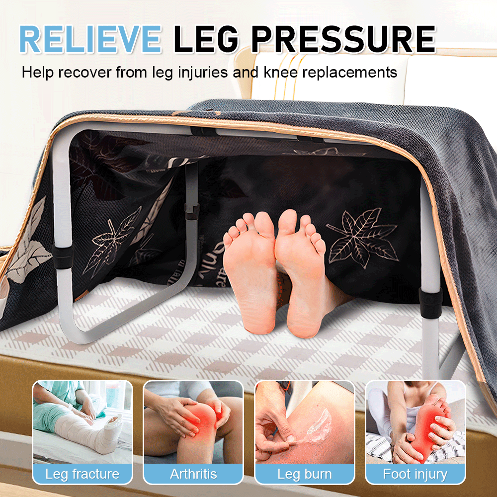 Blanket Lifter Bar 62-82cm Height Adjustable Feet Tent Steel Bed Cradle Max Load 136kg with 4 Clips for Feet V985-BLANKETLIFTERBAR
