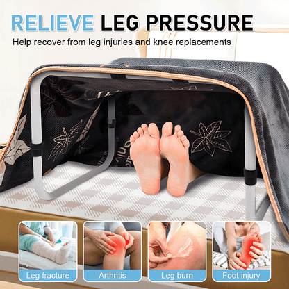 Blanket Lifter Bar 62-82cm Height Adjustable Feet Tent Steel Bed Cradle Max Load 136kg with 4 Clips for Feet V985-BLANKETLIFTERBAR
