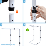 Blanket Lifter Bar 62-82cm Height Adjustable Feet Tent Steel Bed Cradle Max Load 136kg with 4 Clips for Feet V985-BLANKETLIFTERBAR