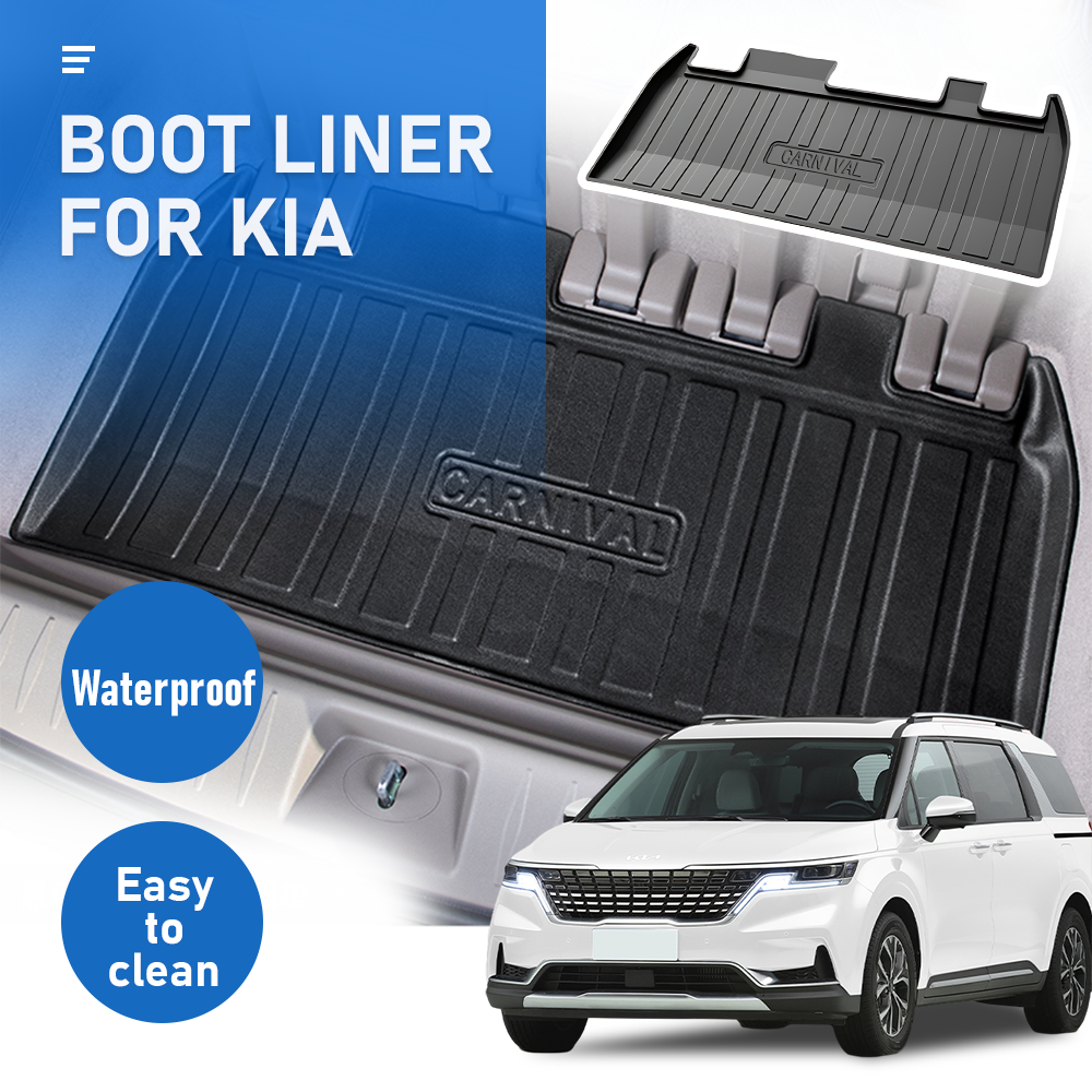 Cargo Mat Kia Carnival 2021-2023 Boot Liner Frunk Mat TPE Cargo Liner All Weather TPE Mat Accessories Rear V985-BOOTLINERFORKIA