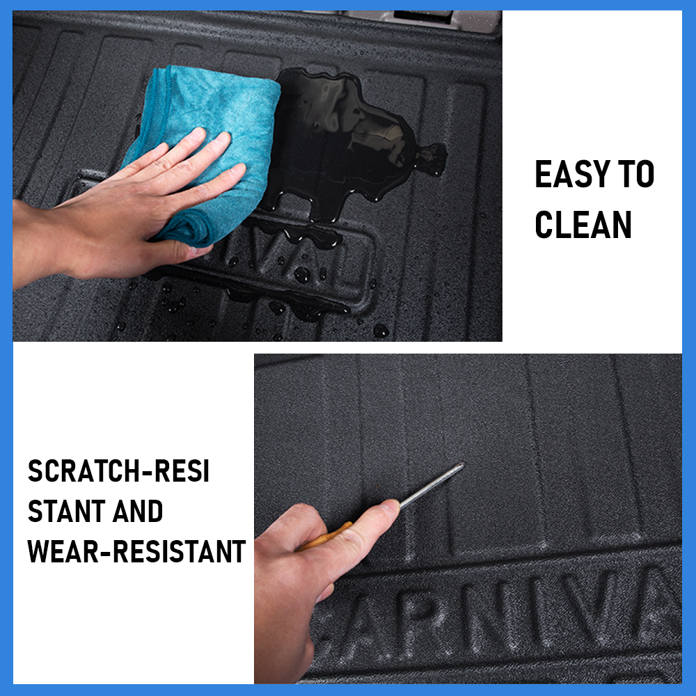 Cargo Mat Kia Carnival 2021-2023 Boot Liner Frunk Mat TPE Cargo Liner All Weather TPE Mat Accessories Rear V985-BOOTLINERFORKIA