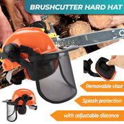 Chainsaw Brushcutter Hard Hat Safety Helmet Face Shield With Visor & Ear Muffs For Landscaping Gardening Lawn V985-BRUSHCUTTERHARDHAT