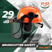 Chainsaw Brushcutter Hard Hat Safety Helmet Face Shield With Visor & Ear Muffs For Landscaping Gardening Lawn V985-BRUSHCUTTERHARDHAT