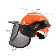 Chainsaw Brushcutter Hard Hat Safety Helmet Face Shield With Visor & Ear Muffs For Landscaping Gardening Lawn V985-BRUSHCUTTERHARDHAT