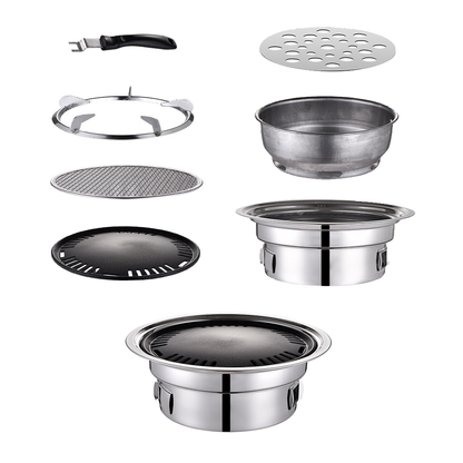 Portable Multifunctional Charcoal Barbecue Grill 13 Inch Stainless Steel BBQ Camping Grill Stove Tabletop V985-CAMPINGGRILLSTOVE