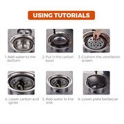 Portable Multifunctional Charcoal Barbecue Grill 13 Inch Stainless Steel BBQ Camping Grill Stove Tabletop V985-CAMPINGGRILLSTOVE