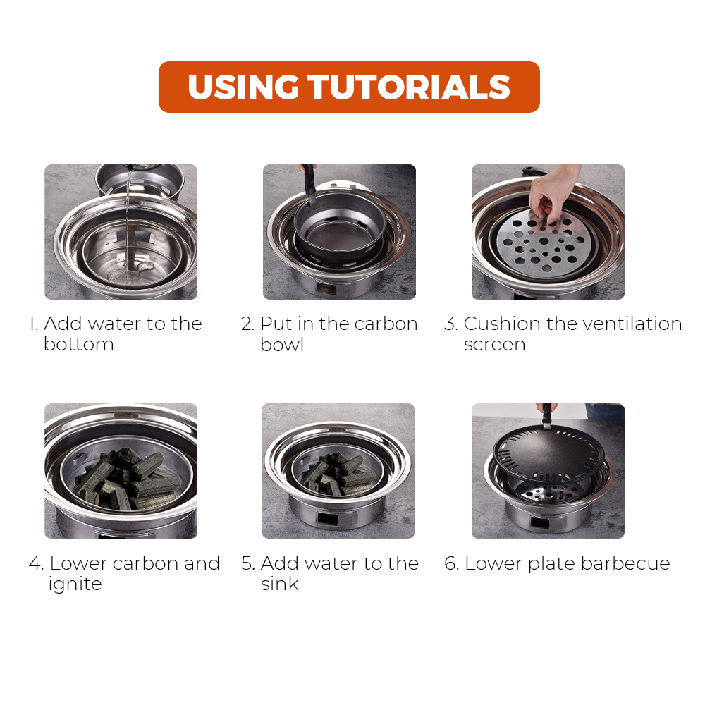 Portable Multifunctional Charcoal Barbecue Grill 13 Inch Stainless Steel BBQ Camping Grill Stove Tabletop V985-CAMPINGGRILLSTOVE