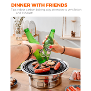 Portable Multifunctional Charcoal Barbecue Grill 13 Inch Stainless Steel BBQ Camping Grill Stove Tabletop V985-CAMPINGGRILLSTOVE